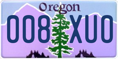 OR license plate 008XUO