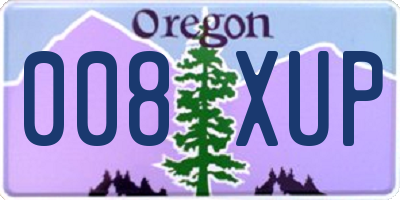 OR license plate 008XUP