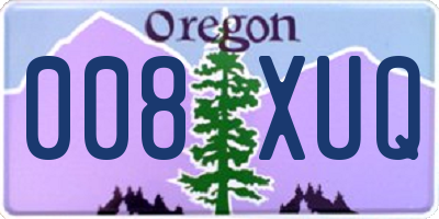 OR license plate 008XUQ