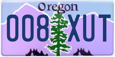 OR license plate 008XUT