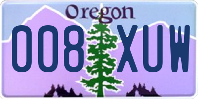 OR license plate 008XUW