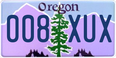 OR license plate 008XUX