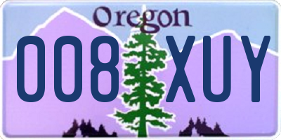 OR license plate 008XUY