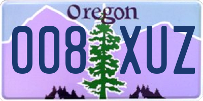 OR license plate 008XUZ