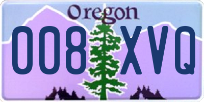 OR license plate 008XVQ