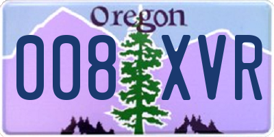 OR license plate 008XVR