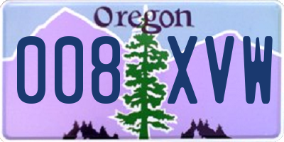 OR license plate 008XVW