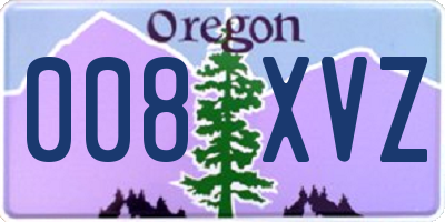 OR license plate 008XVZ