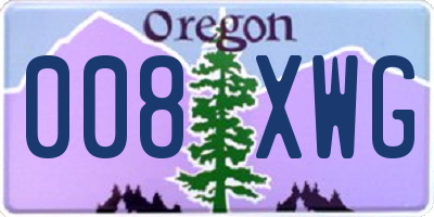 OR license plate 008XWG