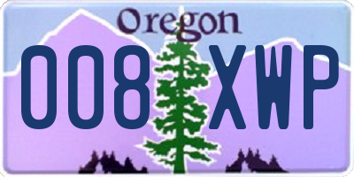 OR license plate 008XWP