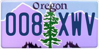 OR license plate 008XWV