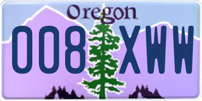 OR license plate 008XWW
