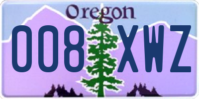 OR license plate 008XWZ