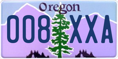 OR license plate 008XXA