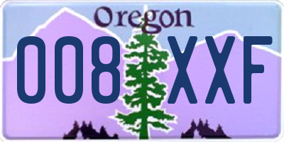 OR license plate 008XXF