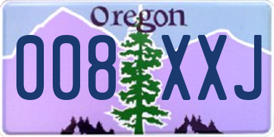 OR license plate 008XXJ