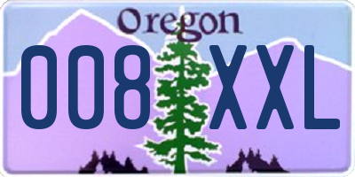 OR license plate 008XXL