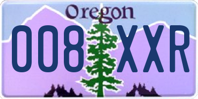 OR license plate 008XXR