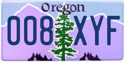OR license plate 008XYF