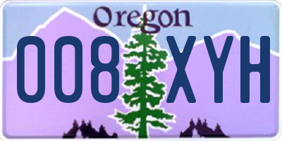 OR license plate 008XYH