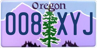 OR license plate 008XYJ