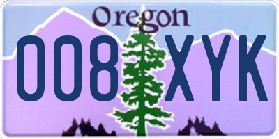 OR license plate 008XYK