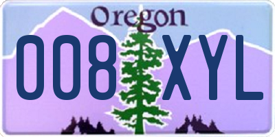 OR license plate 008XYL