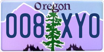 OR license plate 008XYO