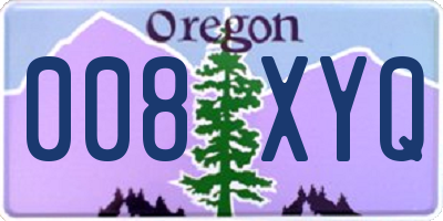 OR license plate 008XYQ