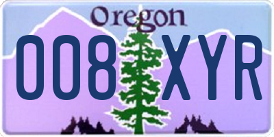 OR license plate 008XYR