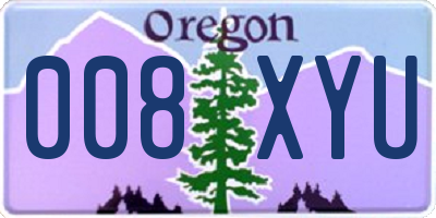 OR license plate 008XYU
