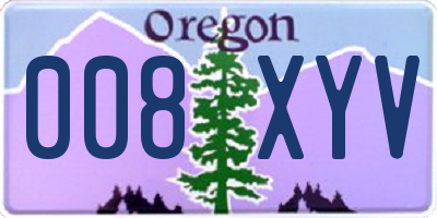 OR license plate 008XYV