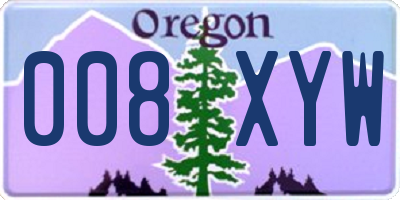 OR license plate 008XYW