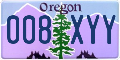 OR license plate 008XYY