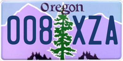 OR license plate 008XZA