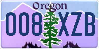 OR license plate 008XZB
