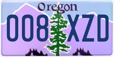 OR license plate 008XZD