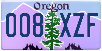 OR license plate 008XZF