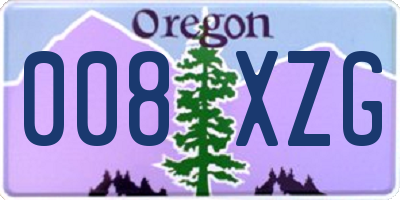 OR license plate 008XZG