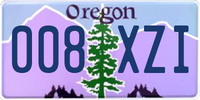 OR license plate 008XZI