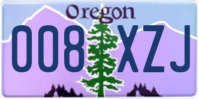 OR license plate 008XZJ