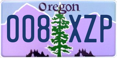 OR license plate 008XZP