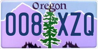 OR license plate 008XZQ