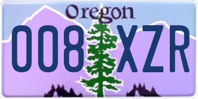 OR license plate 008XZR