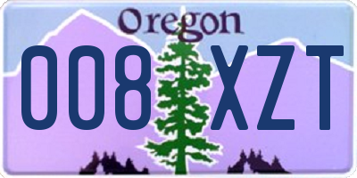 OR license plate 008XZT