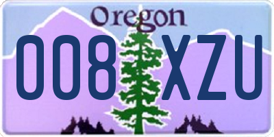 OR license plate 008XZU