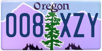 OR license plate 008XZY