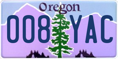 OR license plate 008YAC