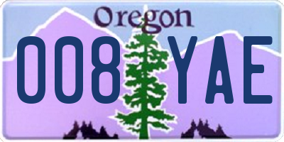 OR license plate 008YAE