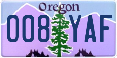 OR license plate 008YAF